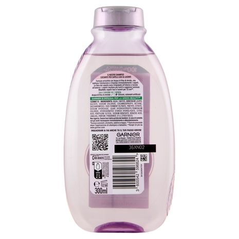 Garnier Ultra Dolce Infuso di Acqua di Riso & Amido, Shampoo Lisciante 300 ml